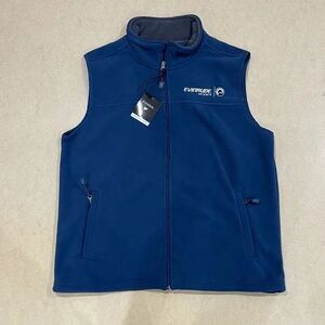 Evinrude E-TEC Icon Performance Boat Fishing Vest Blue Zipper Front Medium‎
